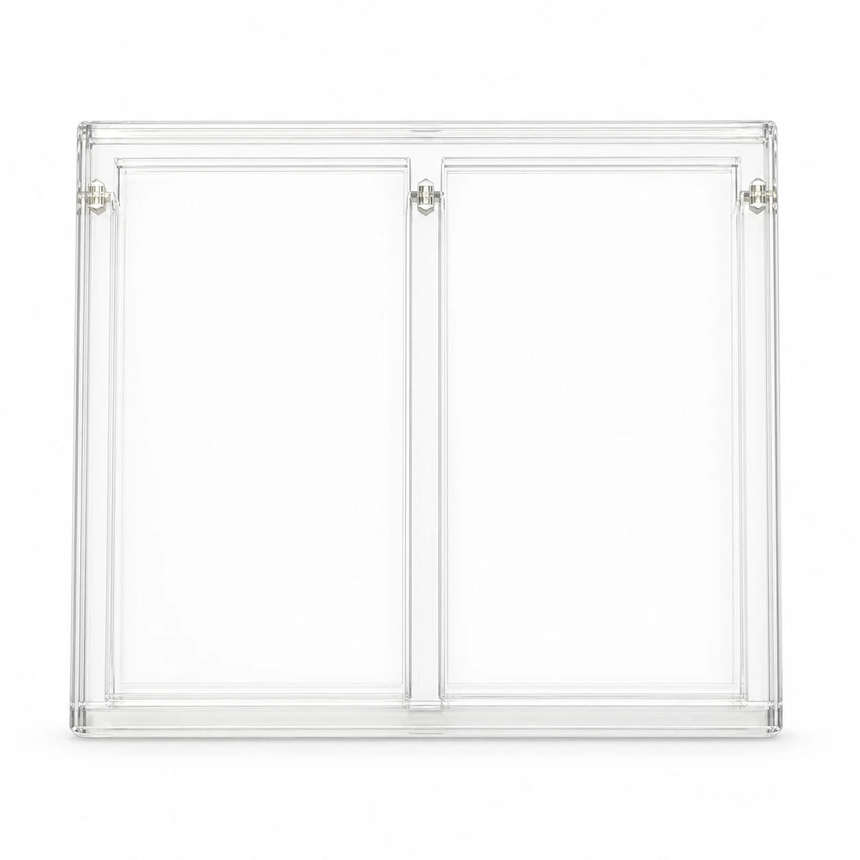Empty double-pocket SlabVault crystal-clear acrylic display case