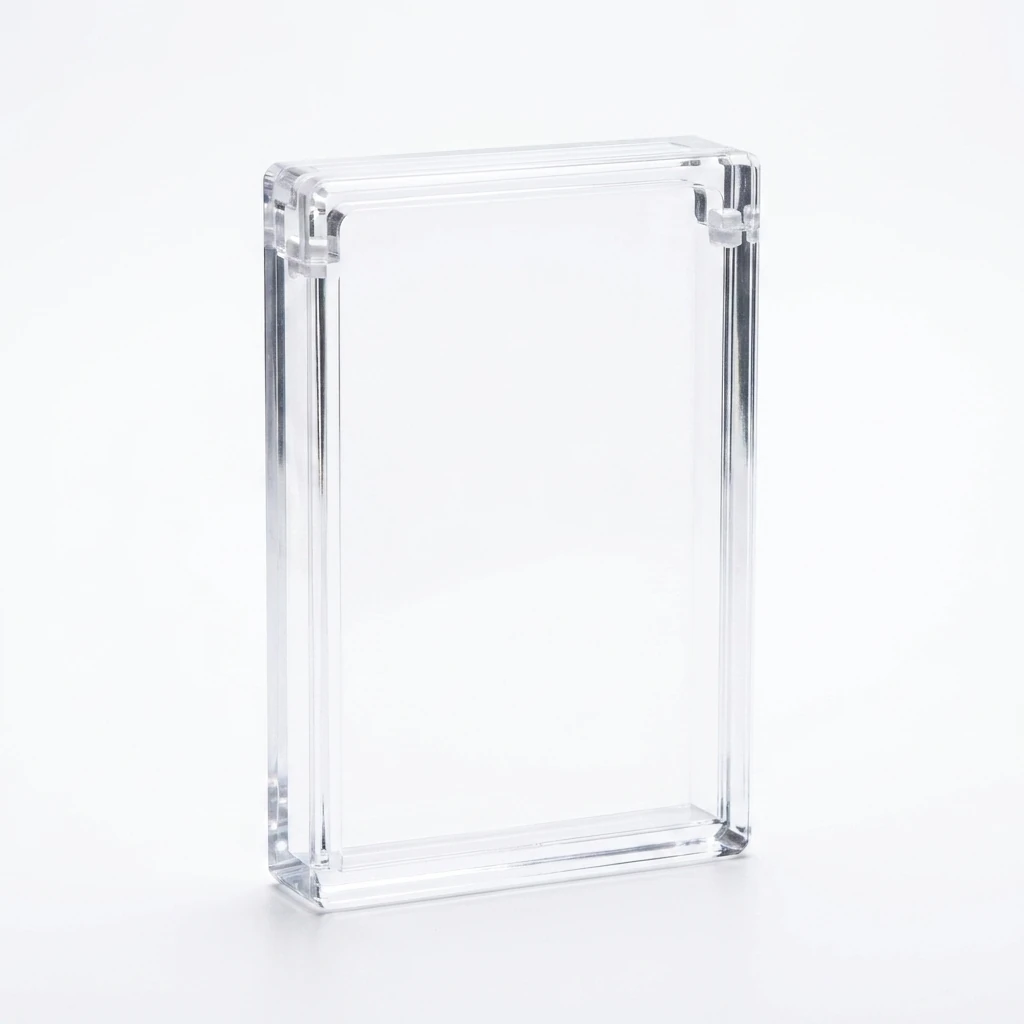 Empty single-pocket SlabVault crystal-clear acrylic display case
